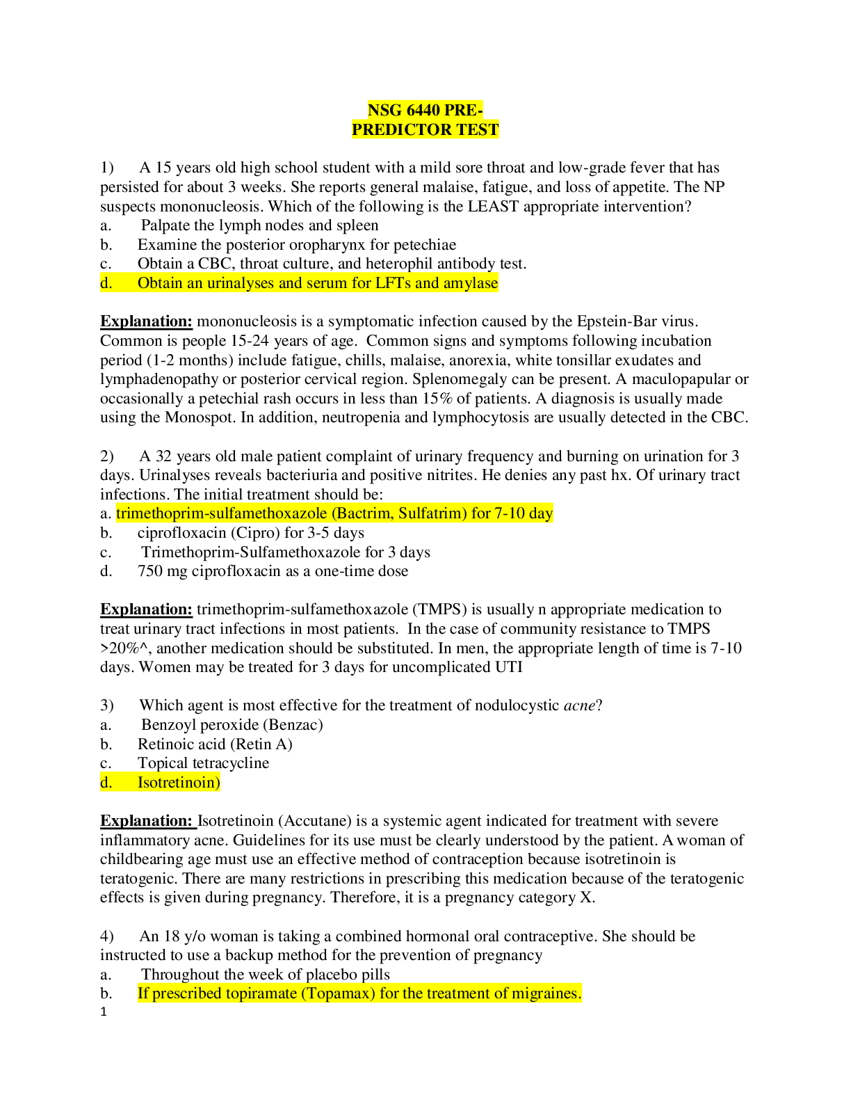 Preview image of NSG 6440 PRE-PREDICTOR TEST / NSG 6440 PRE-PREDICTOR TEST document
